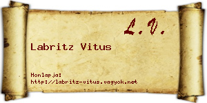 Labritz Vitus névjegykártya
